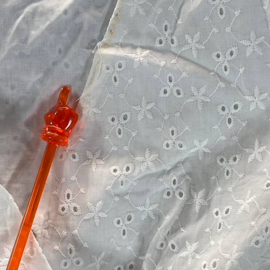 1. STATE Women's White Eyelet Wrap-Front Ruched Elbow-Sleeve Mini Dress SZ 2