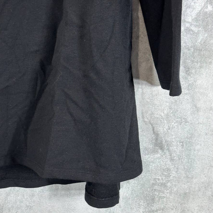 EILEEN FISHER Women's Black Funnel-Neck Long-Sleeve Hi-Low Pullover Tunic SZ S