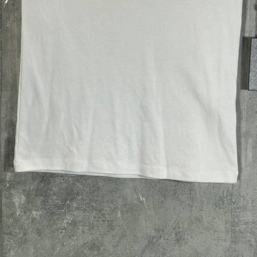 TOMMY HILFIGER Women's Classic White V-Neck Flag Logo Short-Sleeve Tee SZ S
