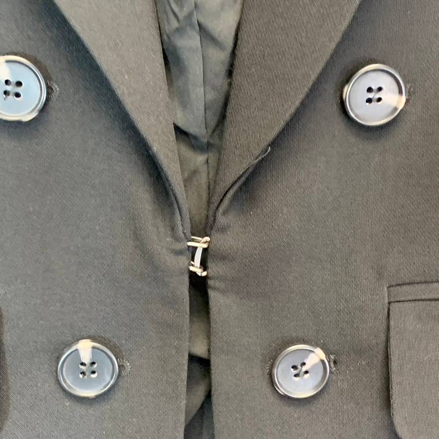 1.STATE Women's Rich Black Faux Double Breast Hook Closure Blazer SZ XS