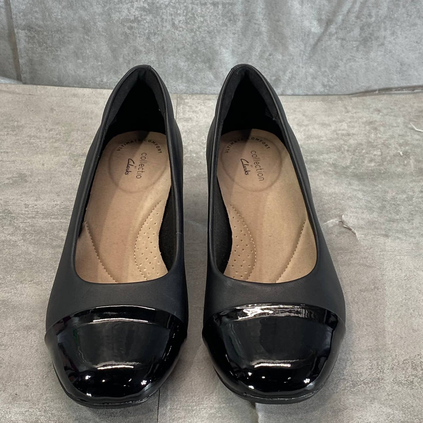 CLARKS COLLECTION Women's Black Combo Marilyn Sara Block-Heel Pumps SZ 8