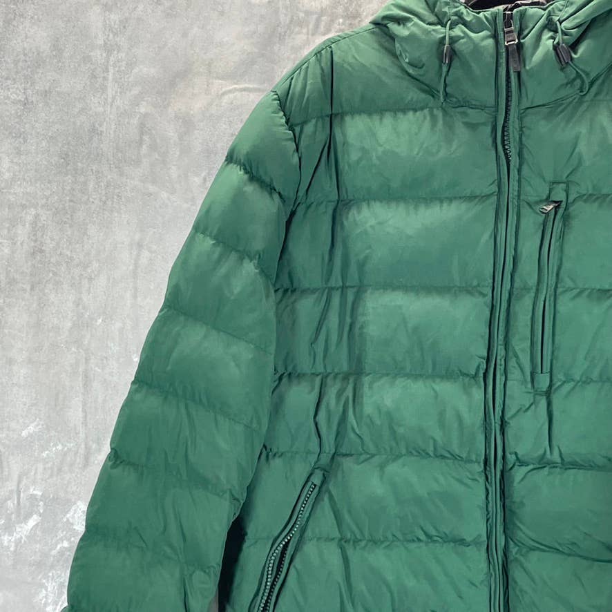 MICHAEL KORS Men's Dark Green Hooded Puffer Full-Zip Jacket SZ XL