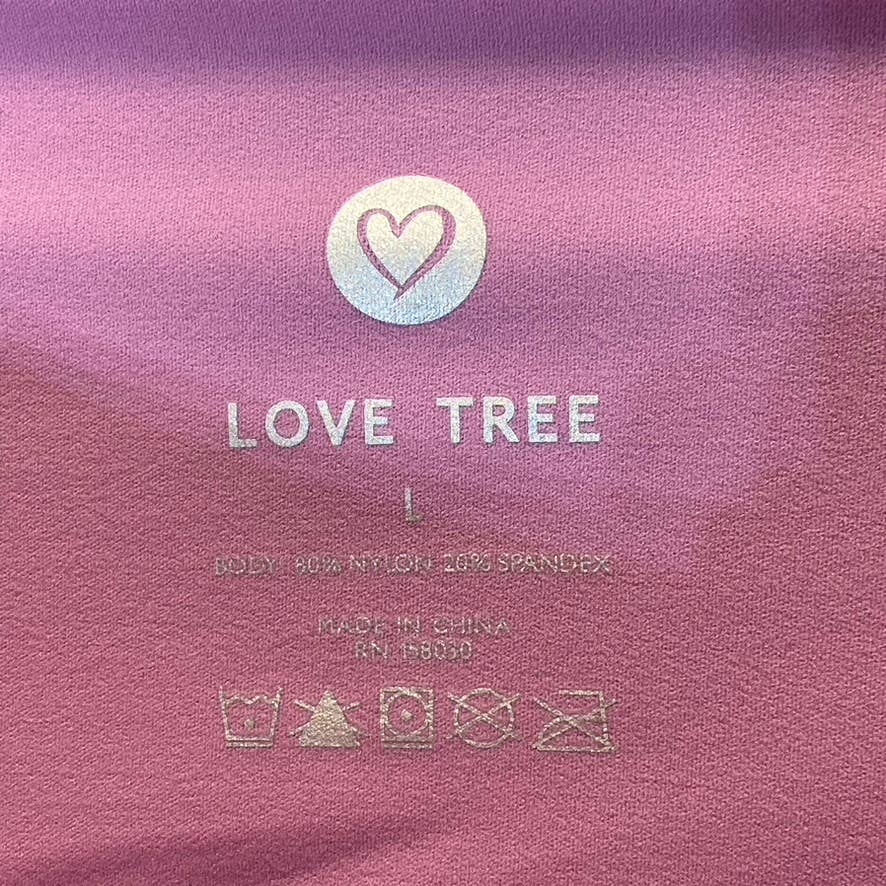 LOVE TREE Women's Pink 4-Way Stretch Wide Waistband Pull-On Leggings SZ L