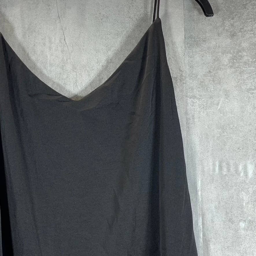 CALVIN KLEIN Women's Black Solid V-Neck Spaghetti Strap Camisole SZ L