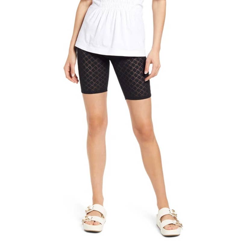 OPEN EDIT Women's Black Lace Pull-On Bike Shorts SZ XS