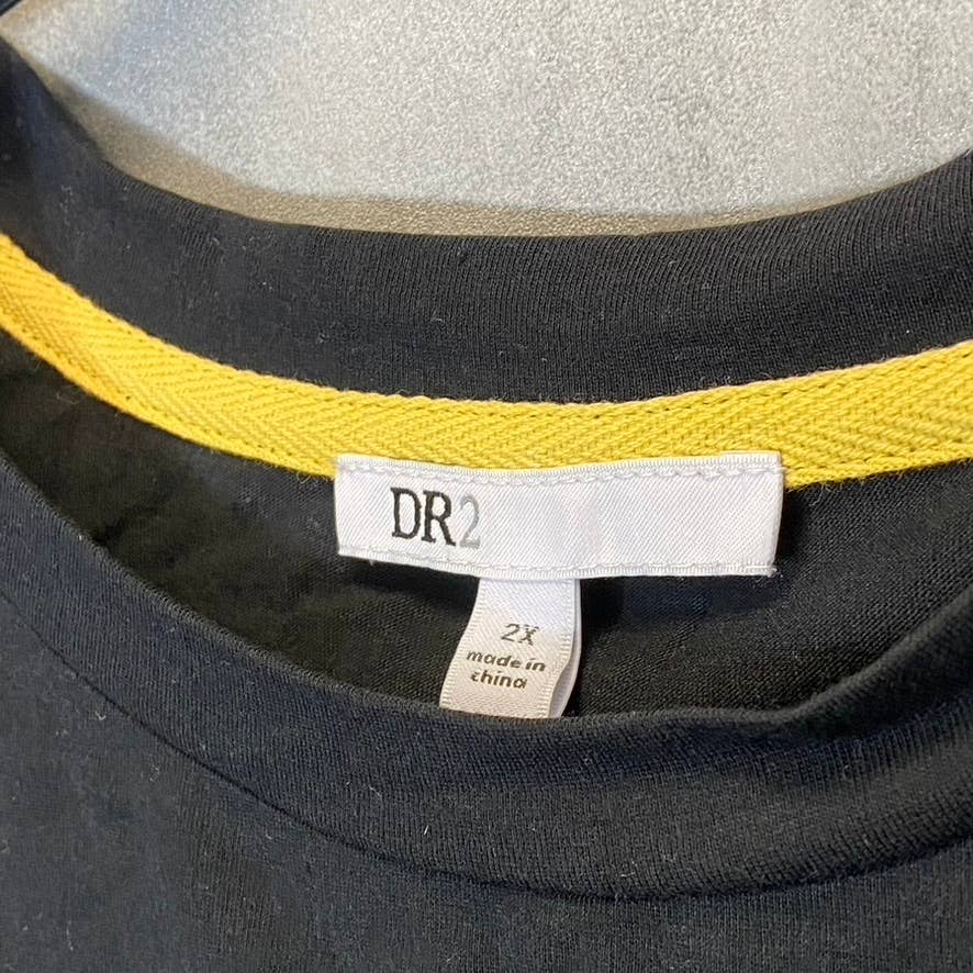DR2 Women's Plus Black "Hello Sunshine" Graphic T-Shirt SZ 2X