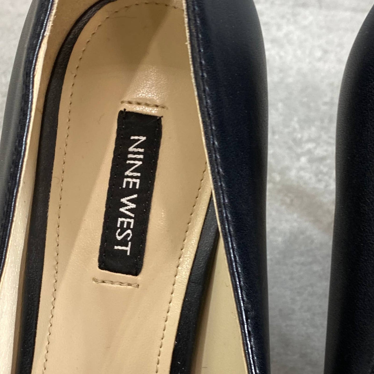 NINE WEST Women's Black Leather Tatiana Pointed-Toe Stiletto Pumps SZ 9.5