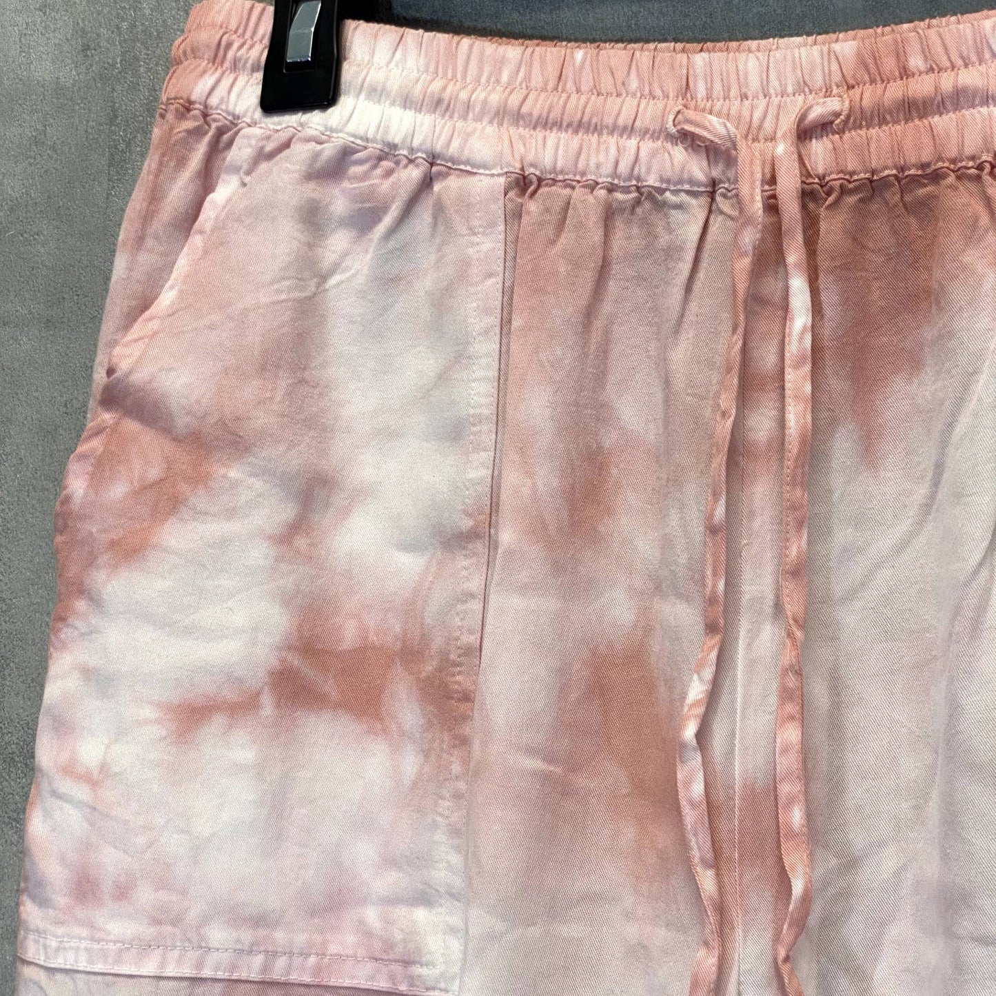 LOVE TREE Women's Pink Tie-Dye Drawstring High-Rise Tencel Pull-On Jogger Pants SZ L