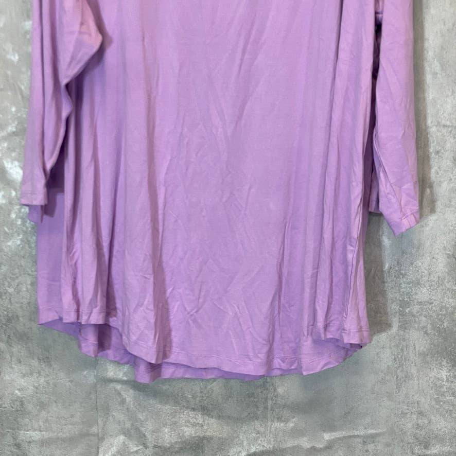 JM COLLECTION Women's Plus Size Crocus Petal Scoopneck 3/4 Sleeve Top SZ 3X