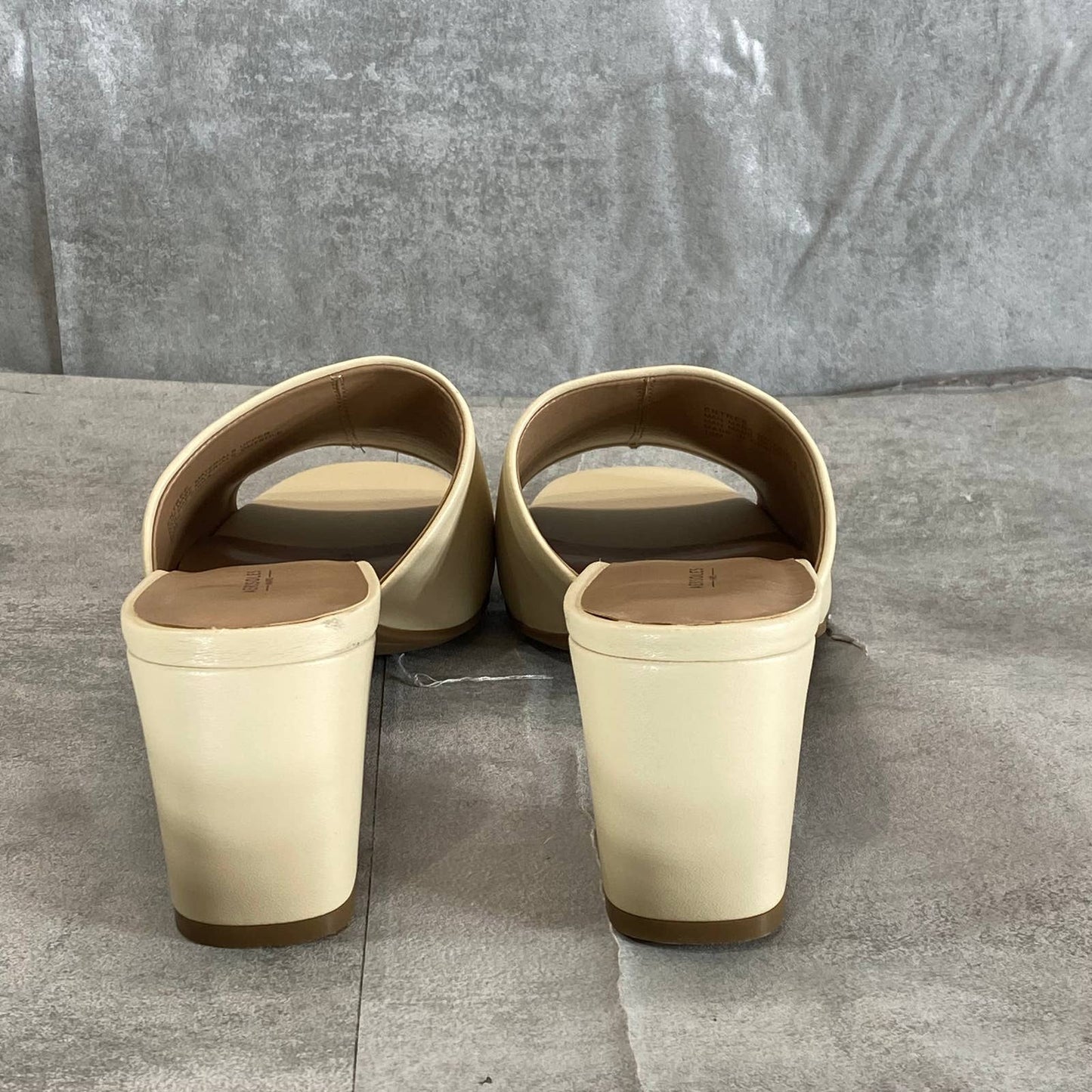 AEROSOLES Women's Off-White Entree Round-Toe Block-Heel Dress Sandals SZ 10