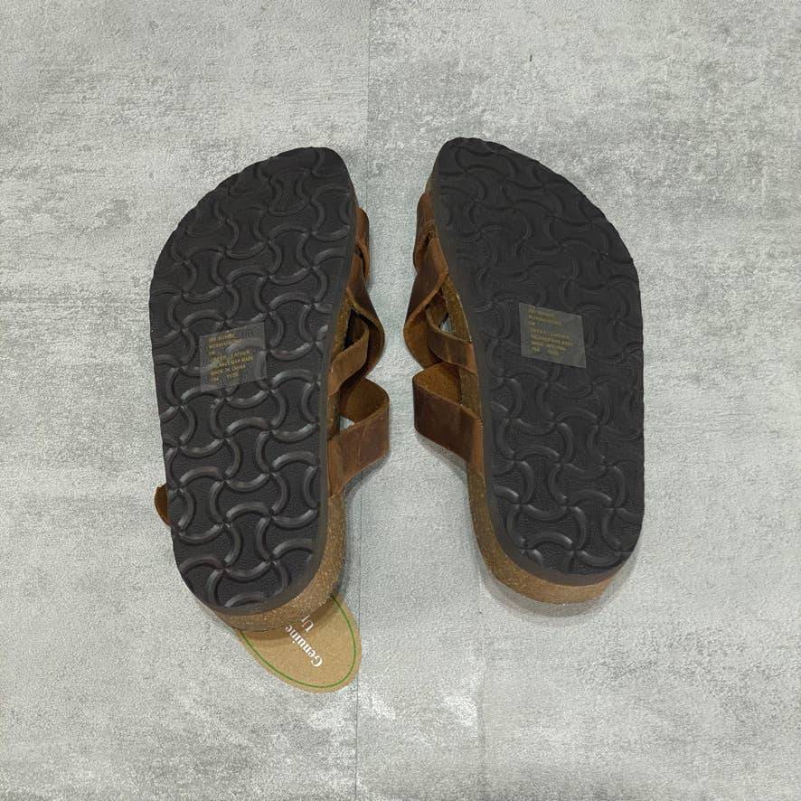 WHITE MOUNTAIN Brown Hobo Footbed Sandals SZ 5