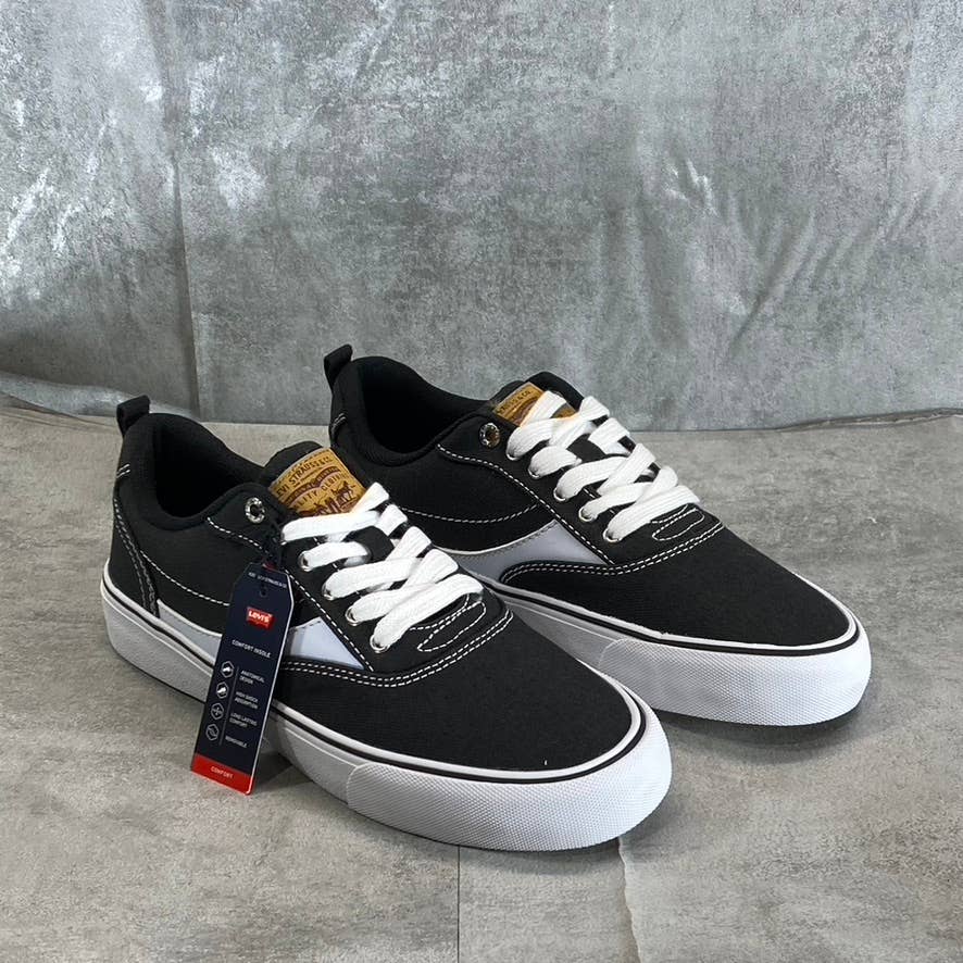 LEVI'S Women's Black/White Naya Court Canvas Ultra Suede Skate Sneakers SZ 8