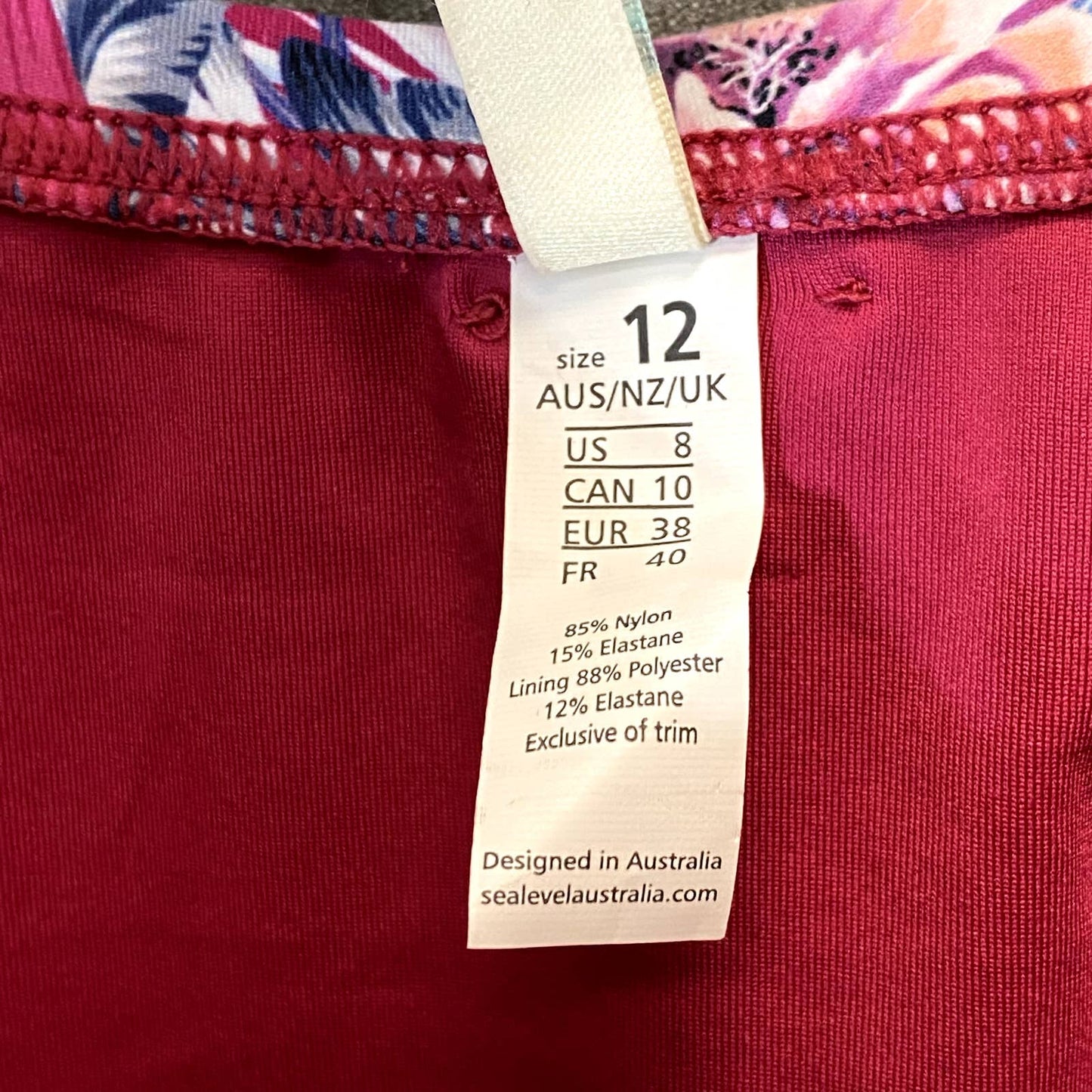 SEA LEVEL AUSTRALIA Women's Rose Bahamas Twist Front Bandeau Tankini SZ 8