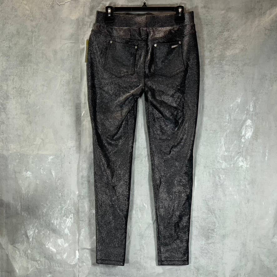 MICHAEL MICHAEL KORS Women's Petite Black Metallic Pull-On Leggings SZ P/M
