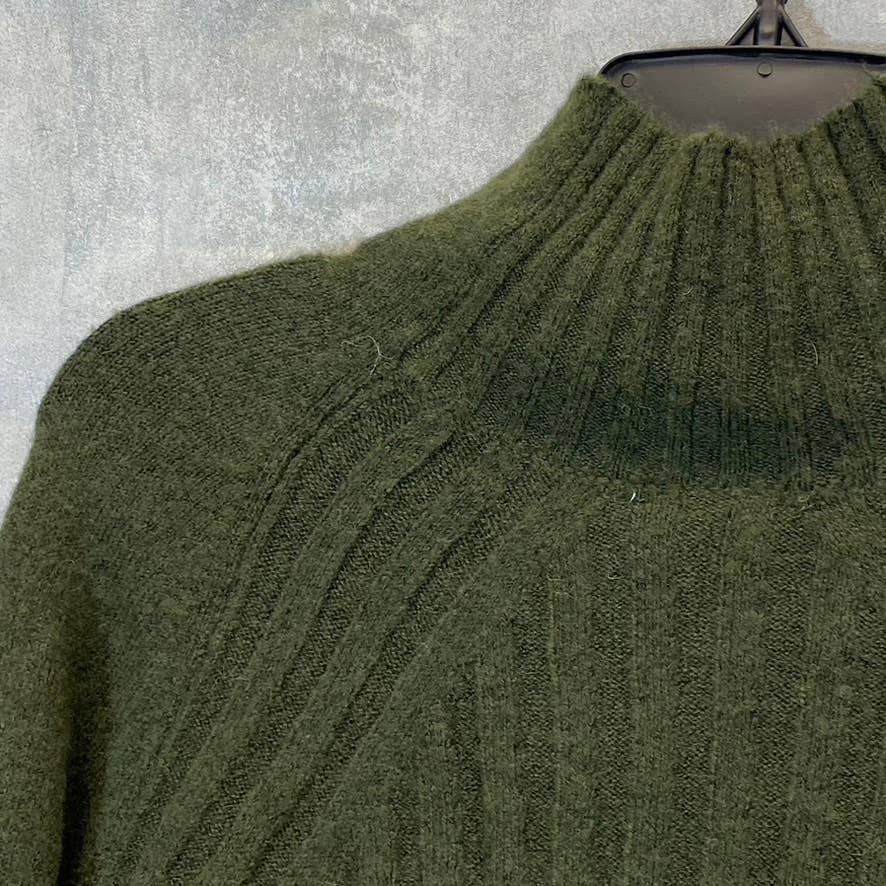 TOPSHOP Women's Khaki Green Funnel Neck Raglan Long Sleeve Sweater SZ 0-2(XS)