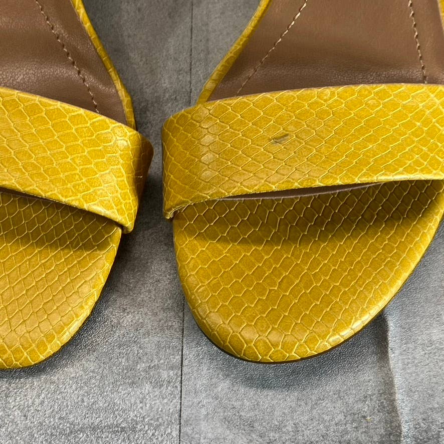 STYLE & CO Yellow Snake Embossed Paycee Round-Toe Two-Piece Dress Sandals SZ 6