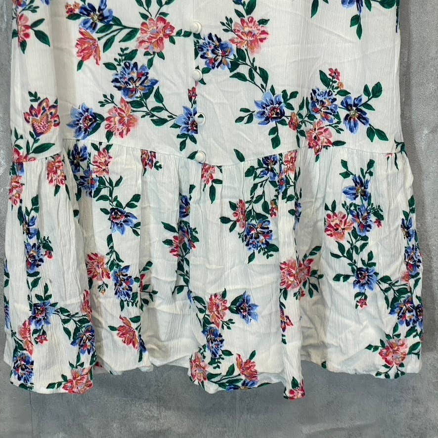 JACK By DD DAKOTA Women's Ivory Floral Print V-Neck Sleeveless Mini Sundress SZ S