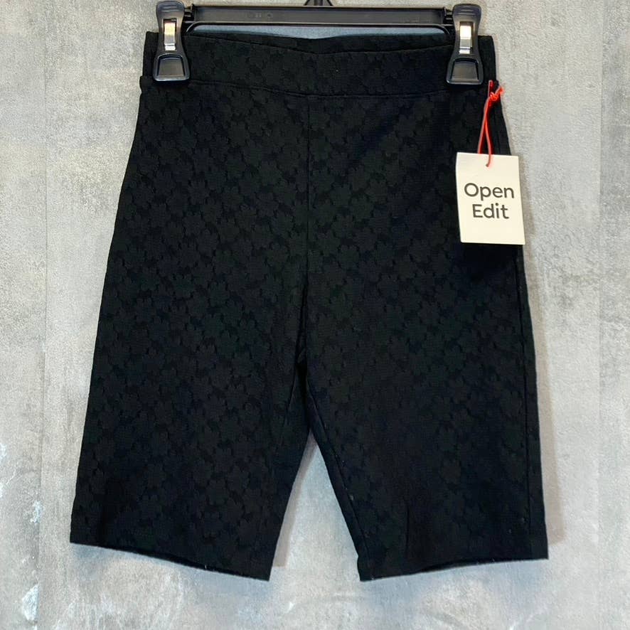 OPEN EDIT Women's Black Lace Pull-On Bike Shorts SZ XS