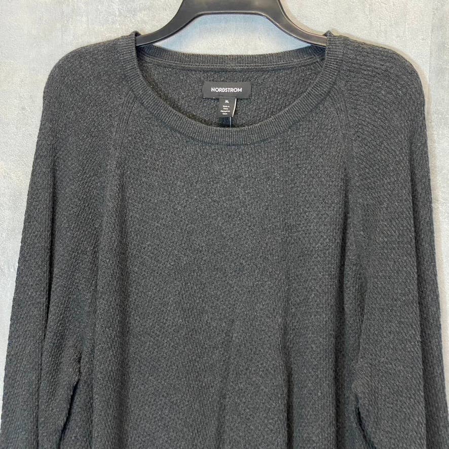 NORDSTROM Men's Grey Charcoal Heather Knit Pullover Crewneck Sweater SZ XL