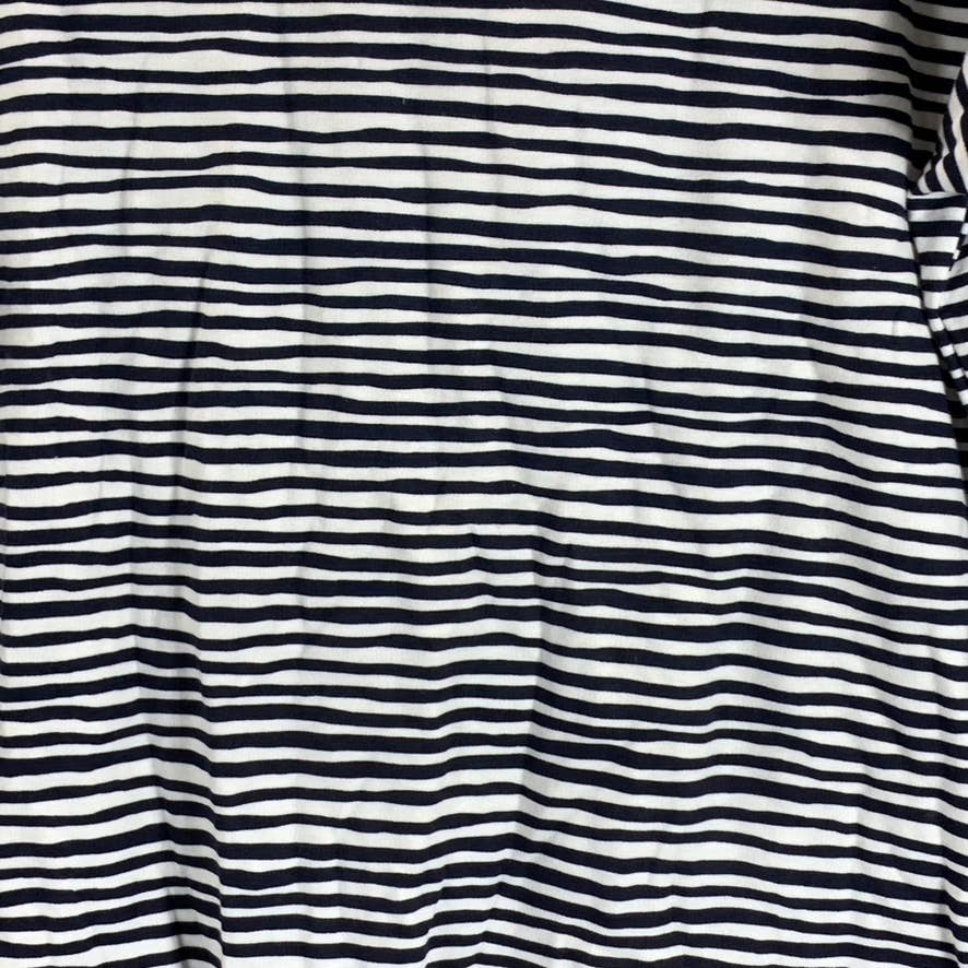 KAREN SCOTT Women's Petite Intrepid Blue Wavy-Stripe Scoop-Neck Top SZ P/2XL