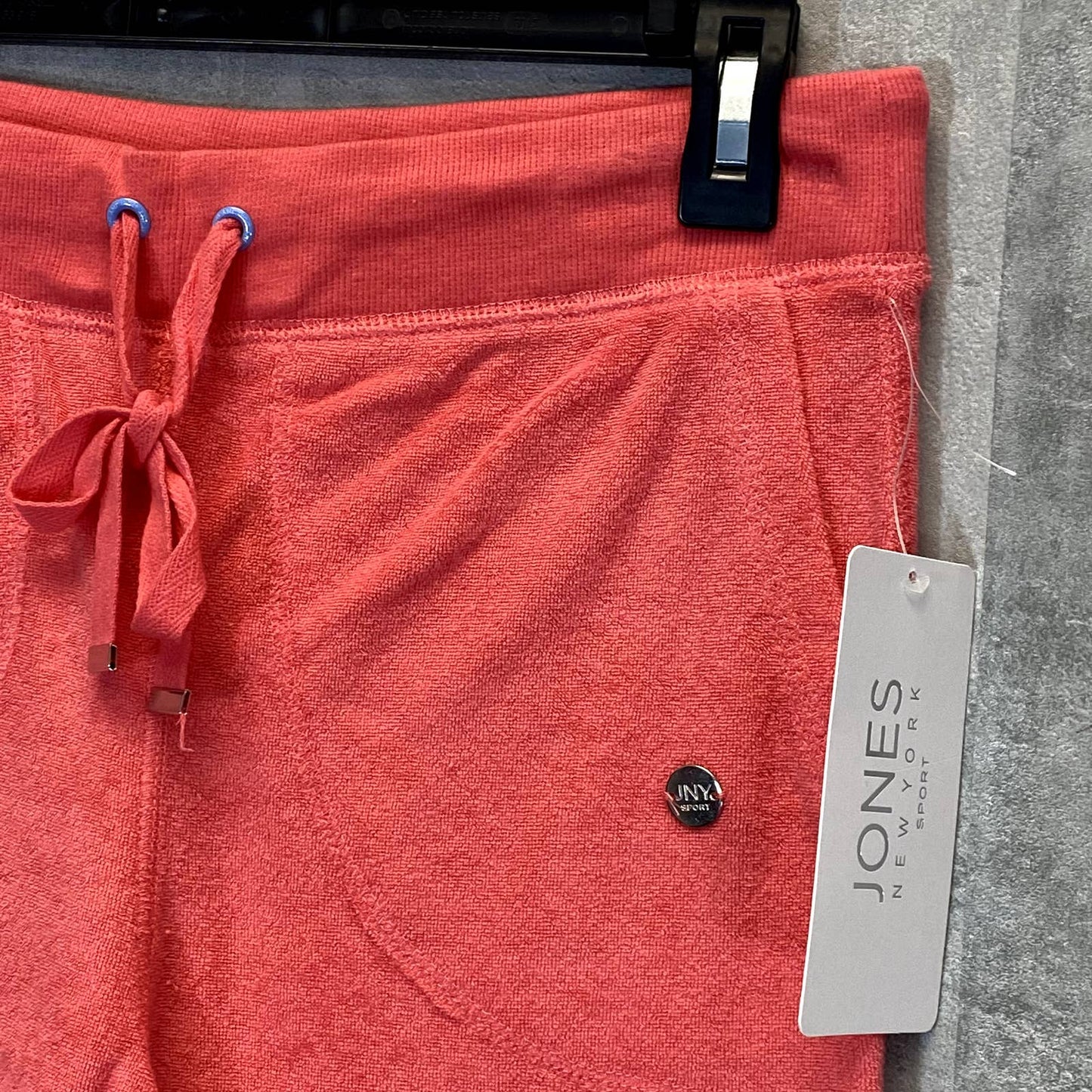 JONES NEW YORK Women's Fresh Coral Textured Drawstring Wide-Leg Pull-On Pants SZ S