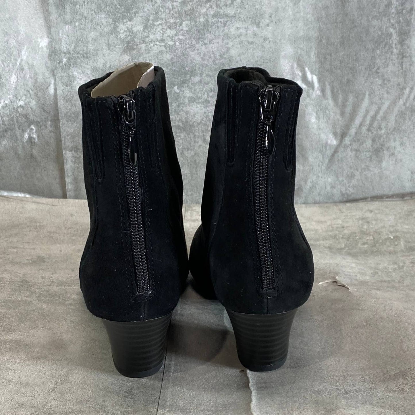 CLARKS COLLECTION Women's Black Suede Teresa Pointed-Toe Booties SZ 8