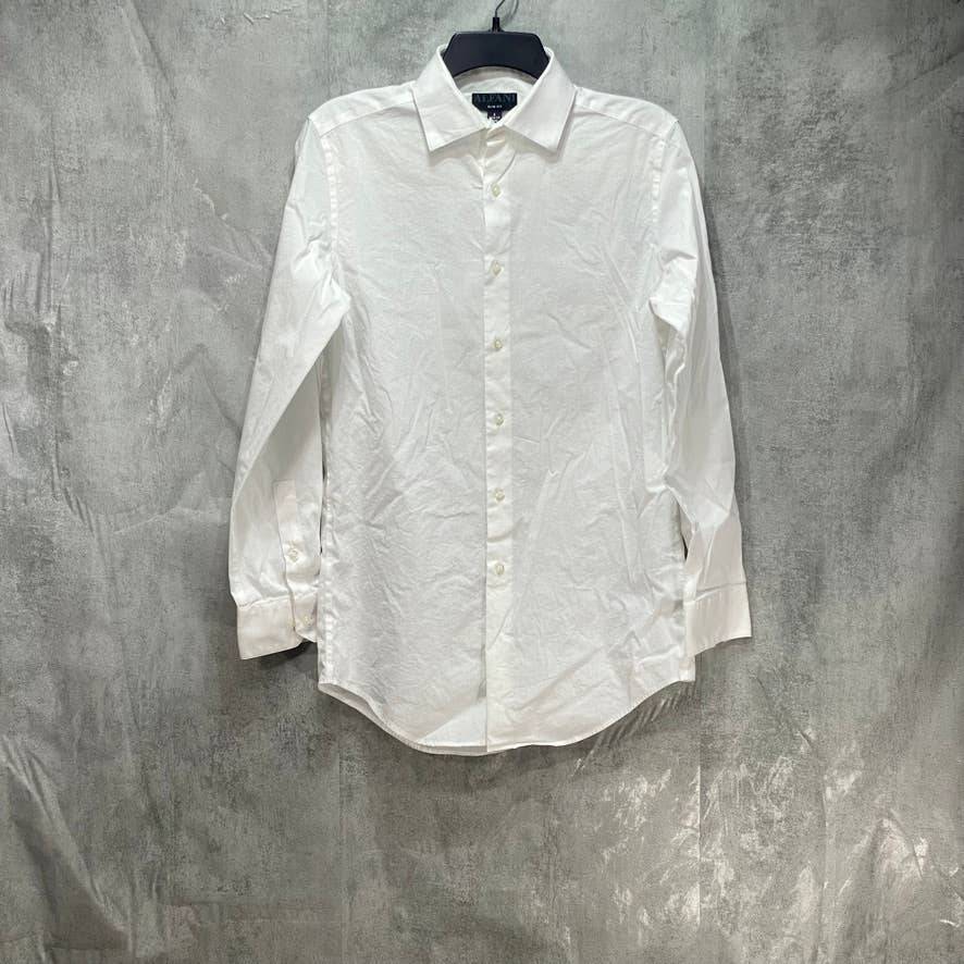 ALFANI White Slim-Fit Performance Stretch Long Sleeve Dress Shirt SZ S