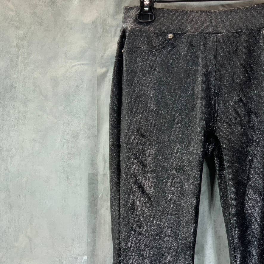 MICHAEL MICHAEL KORS Women's Petite Black Metallic Pull-On Leggings SZ P/M