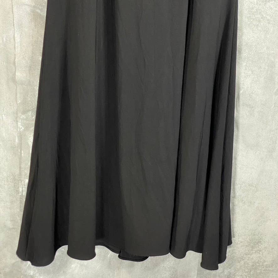 AQUA FORMAL Women's Black Off-The-Shoulder Notched Sweetheart Side-Slit Gown SZ6