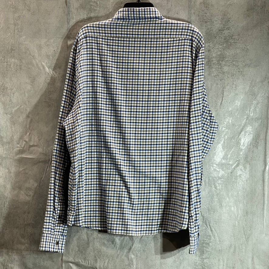 TAILOR VINTAGE Men's Airotec Performance Blue Gingham Long-Sleeve Button-Up Shirt SZ XL
