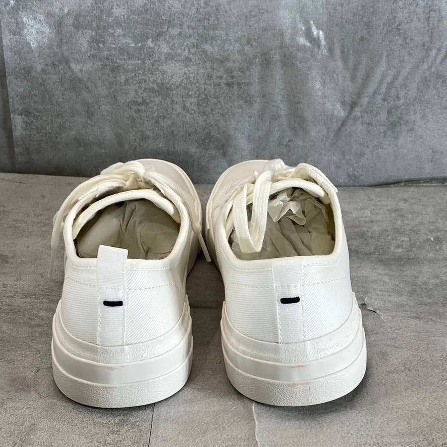 LEVI'S Women's White Mono Canvas Becky Low-Top Lace-Up Sneakers SZ 8.5