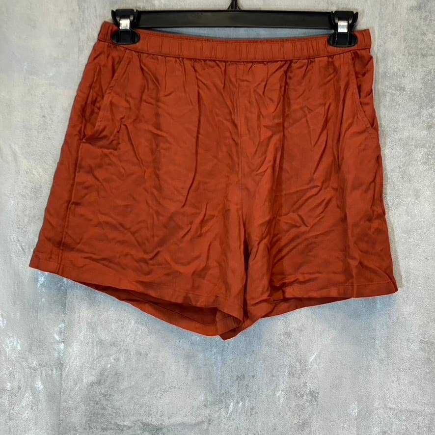 MELROSE AND MARKET Women's Rust Henna Crepe Elastic Waist Pull-On Shorts SZ M