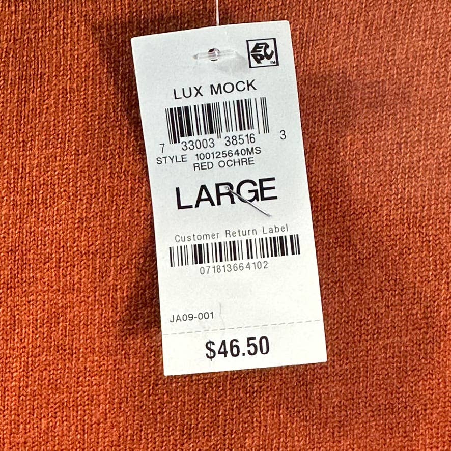 KAREN SCOTT Women's Red Ochre Zip-Back Mock-Neck Pullover Sweater SZ L