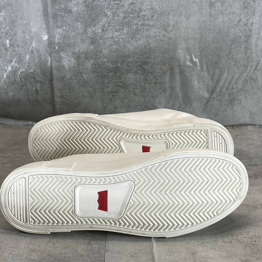 LEVI'S Women's White Mono Canvas Becky Low-Top Lace-Up Sneakers SZ 11