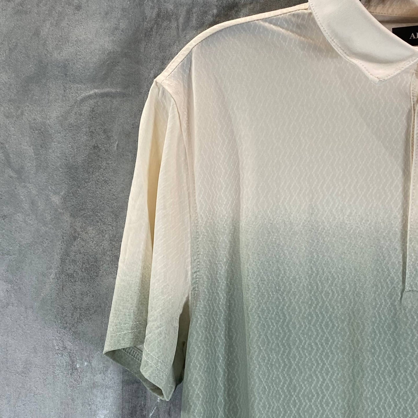 ALFANI Men's Green Ombre Stretch 4-Button Short-Sleeve Polo Shirt SZ S