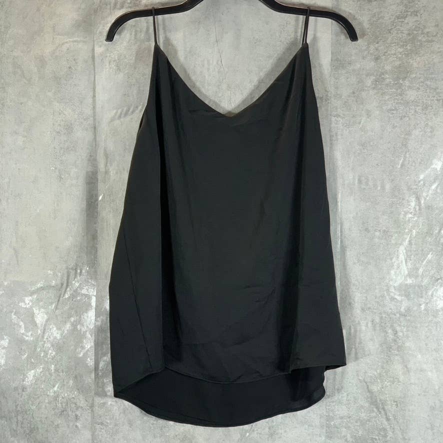 CALVIN KLEIN Women's Black Solid V-Neck Spaghetti Strap Camisole SZ L
