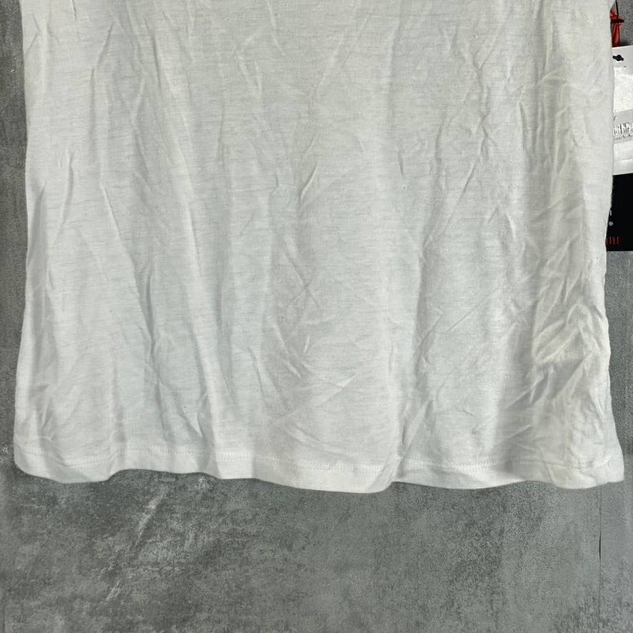 BLACK TAPE Women's Petite White Scoop-Neck Crochet-Trim Tank Top SZ PS
