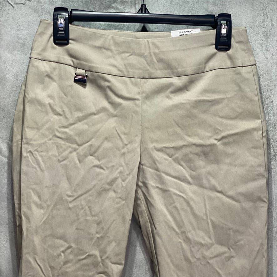 ALFANI Summer Straw Tummy Control Mid-Rise Pull-On Short Skinny Pants SZ 2S
