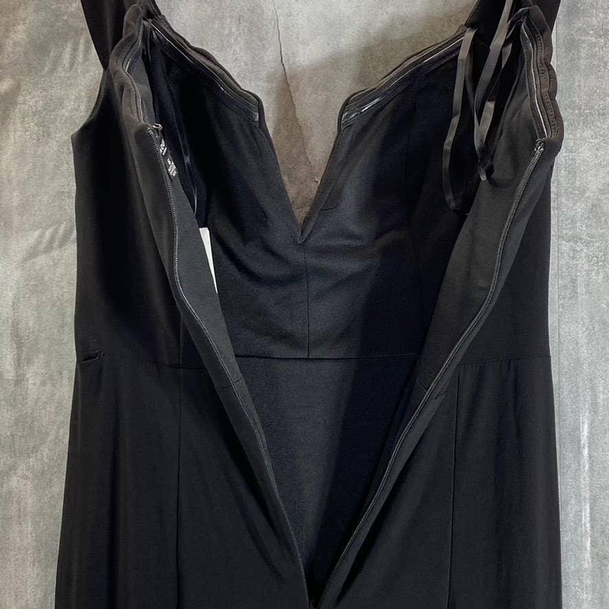 AQUA FORMAL Women's Black Off-The-Shoulder Notched Sweetheart Side-Slit Gown SZ6