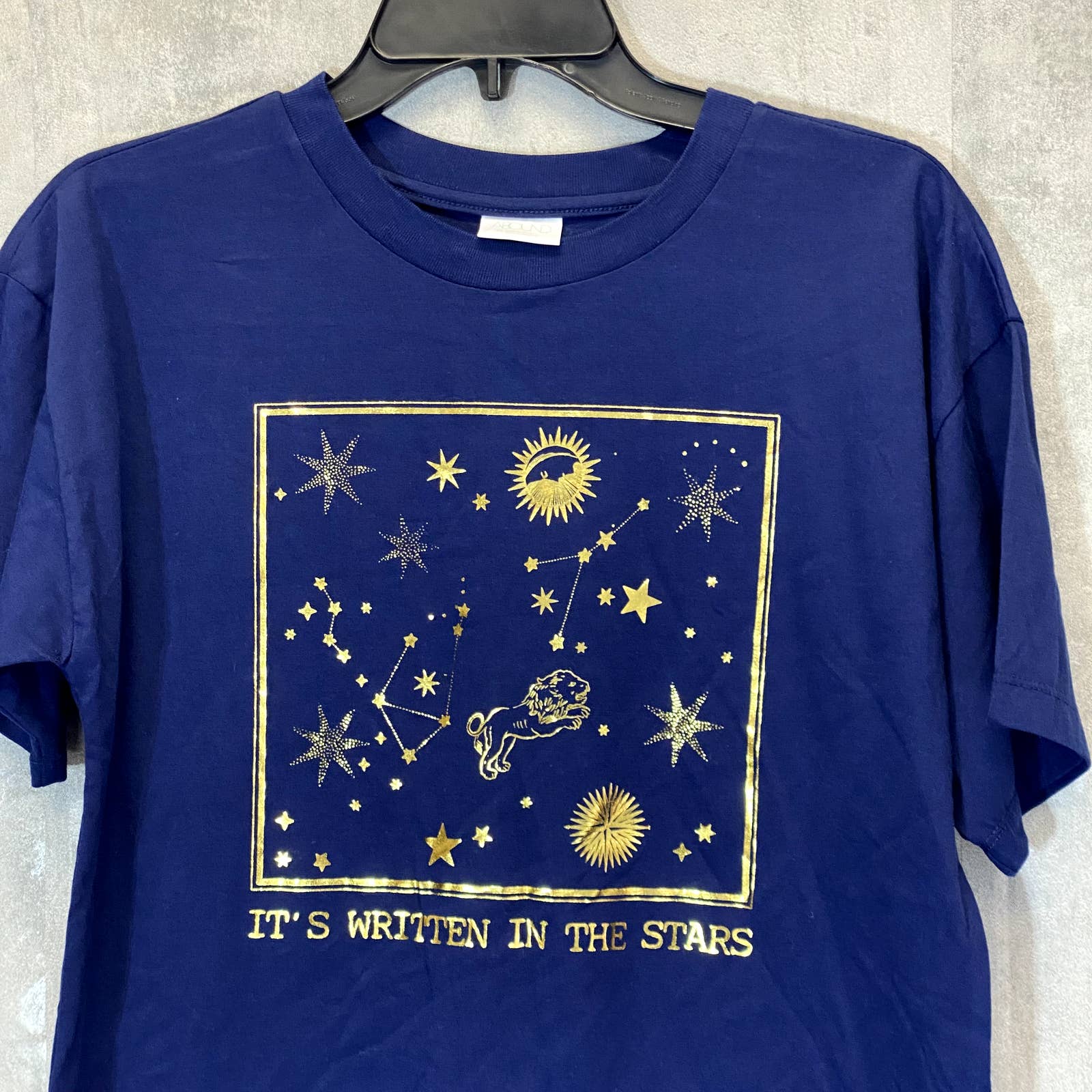 ABOUND Women's Navy Medieval Stars Short Sleeve Crewneck Oversized T-Shirt SZ XS