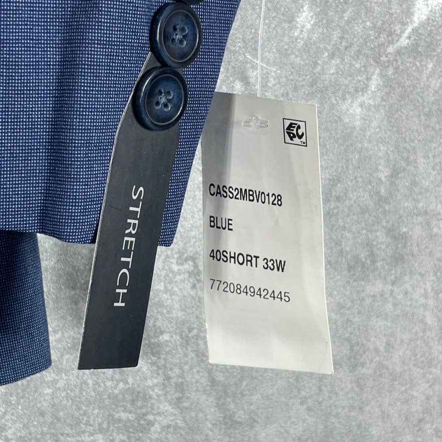 MARC NEW YORK Men's Blue Short Modern-Fit Two-Button Suit Jacket SZ 40S