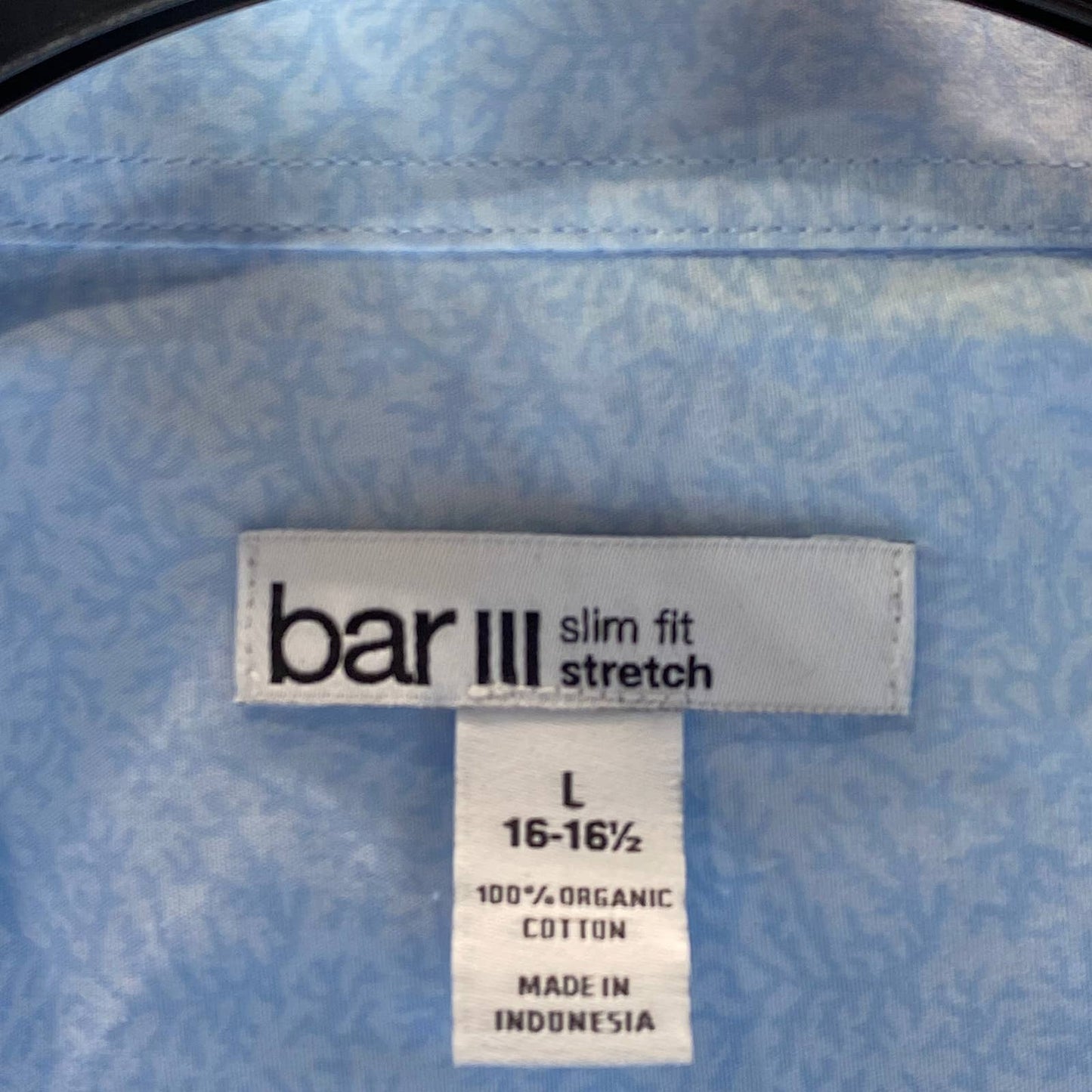 BAR III Men's Light Blue Slim-Fit Stretch Vintage Coral Dress Shirt SZL(16-16.5)