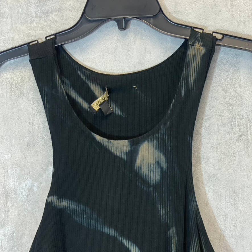 AFRM Women's Plus Size Noir Spring Spiral Ruskin Ribbed Side-Ruched Racerback Tank Top SZ 2X