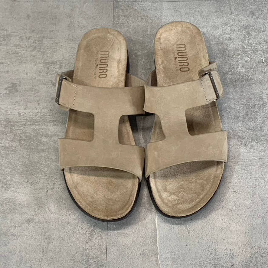 MUNRO Women's Narrow Alloy Nubuck Jody Slide-On Sandals SZ 8.5N