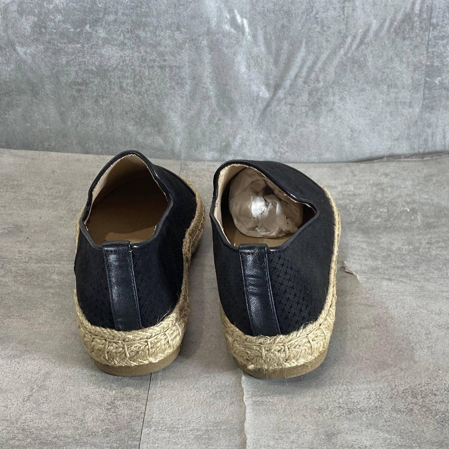 CHARTER CLUB Women's Black Jonii Perforated Slip-On Espadrille Flats SZ 8.5