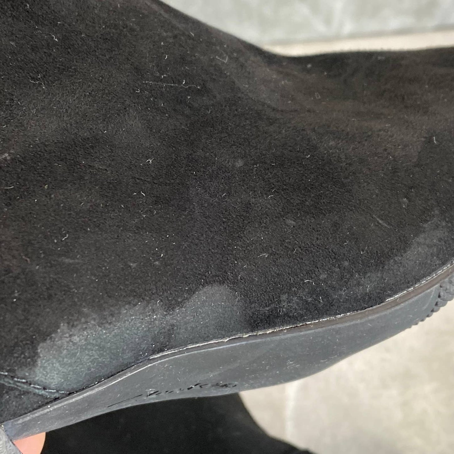 CLARKS COLLECTION Women's Black Suede Teresa Pointed-Toe Booties SZ 8