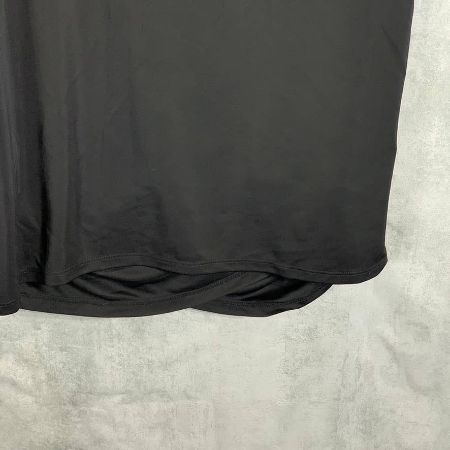 INC INTERNATIONAL CONCEPTS Women's Deep Black Faux-Wrap Ruched Mini Dress SZ XL