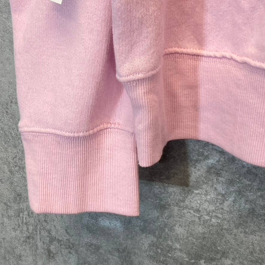 ABOUND Women's Pink Strawberry Embossed Crewneck Raglan Long Sleeve Sweater SZ XXS