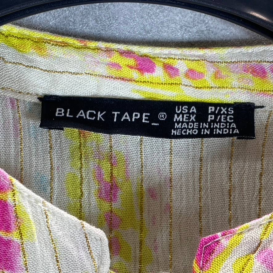 BLACK TAPE Women's Petite Sunshine Burst Drawstring Waist Maxi Dress SZ PXS