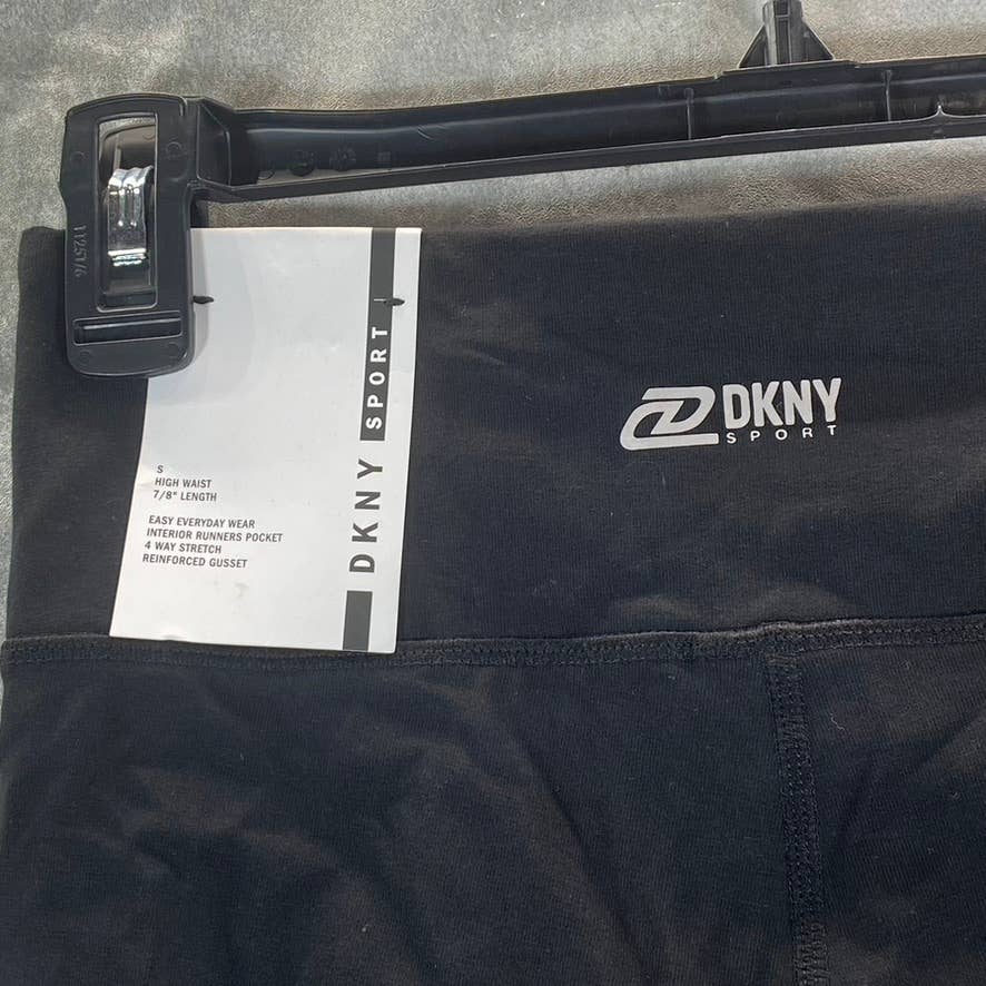 DKNY SPORT Women's Black-White Exploded Outline High-Rise 7/8 Leggings SZ S